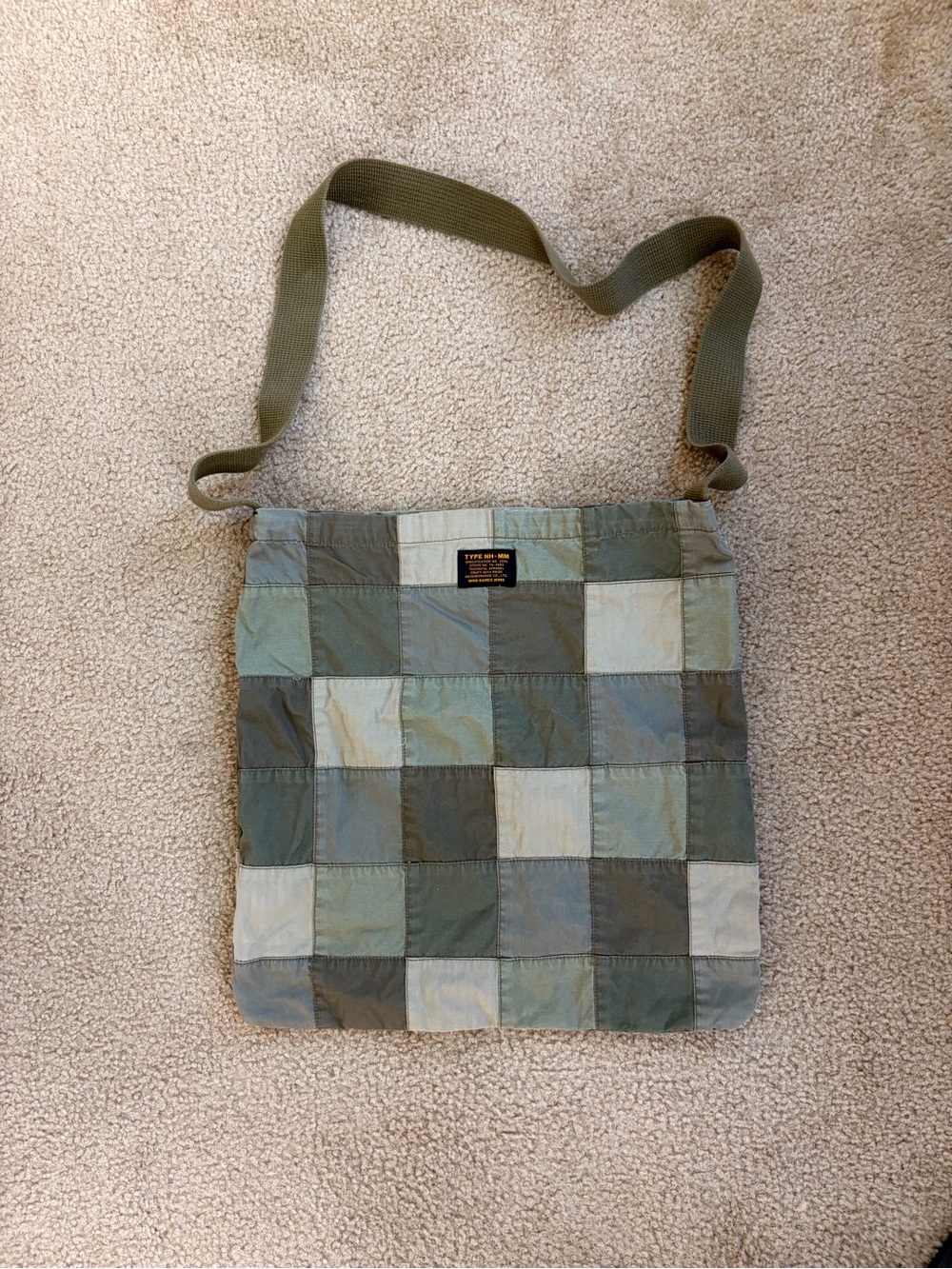Neighborhood Patchwork Olive Green tote Bag